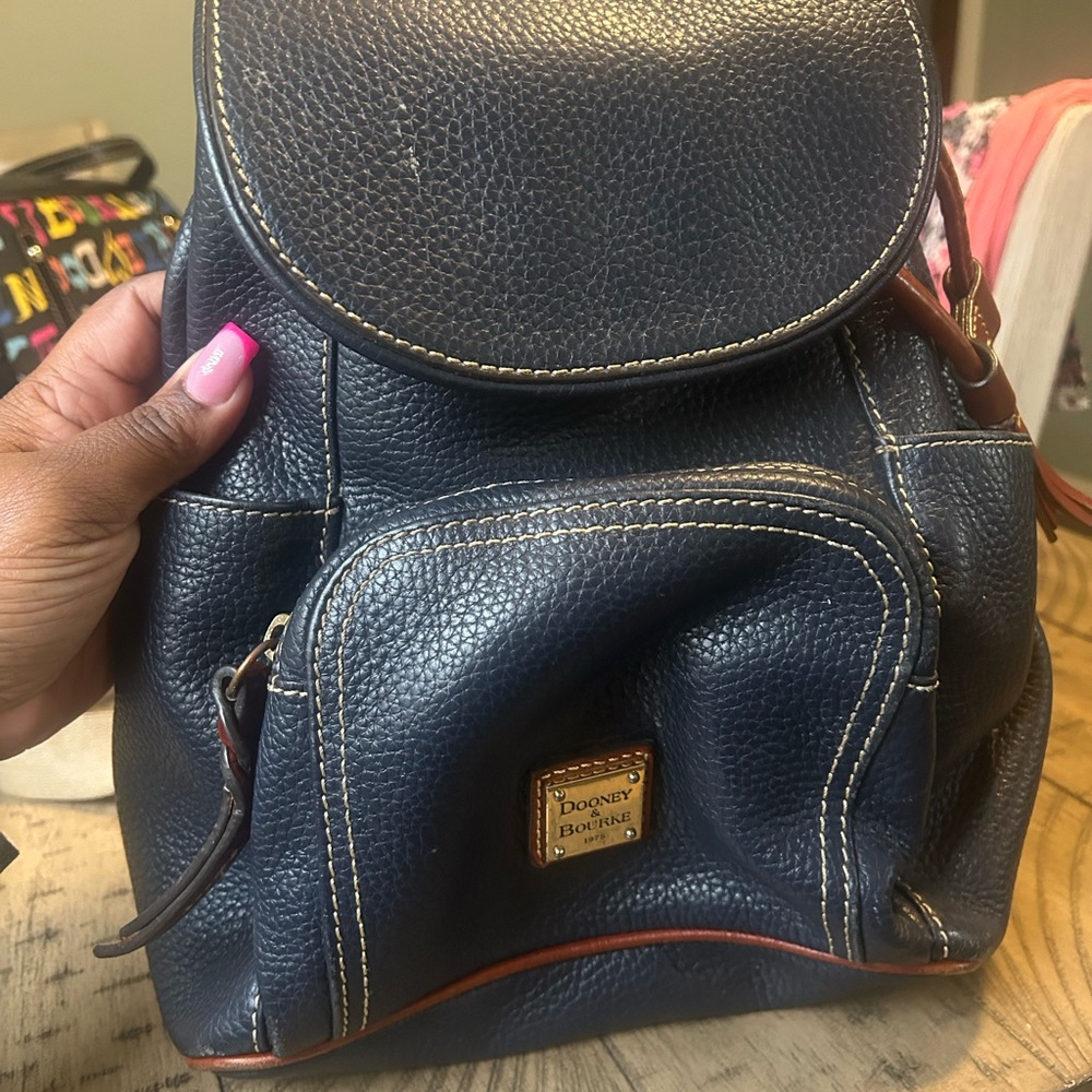 Dooney & Bourke Dark Blue Leather Backpack